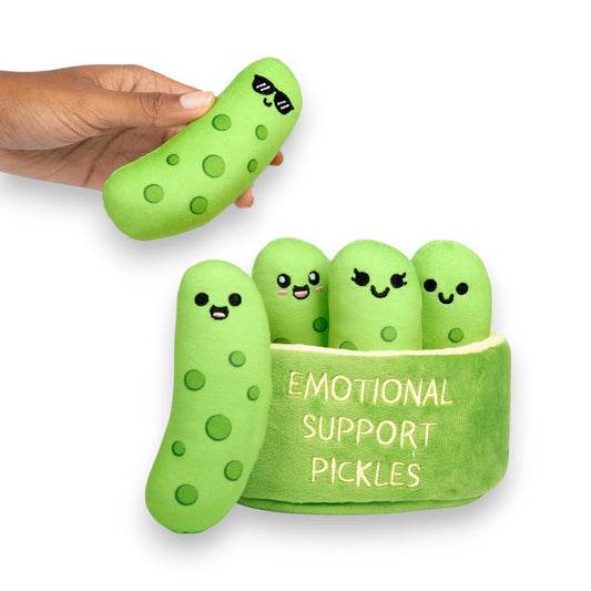 Emotional Support Pickles - Set of 5 Pickles in a Cozy Container - Mellow Monkey