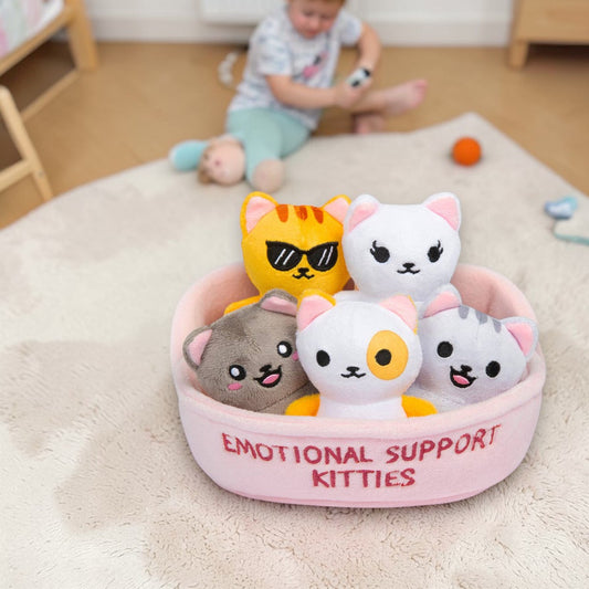 Emotional Support Kitties– Set of 5 Kitties in a Cozy Container - Mellow Monkey