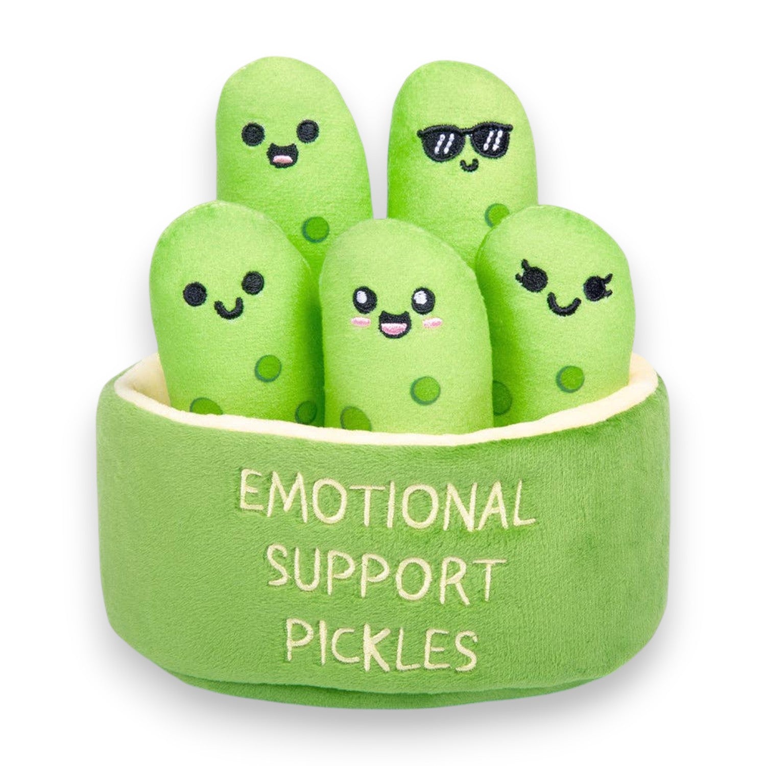 Emotional Support Pickles - Set of 5 Pickles in a Cozy Container - Mellow Monkey