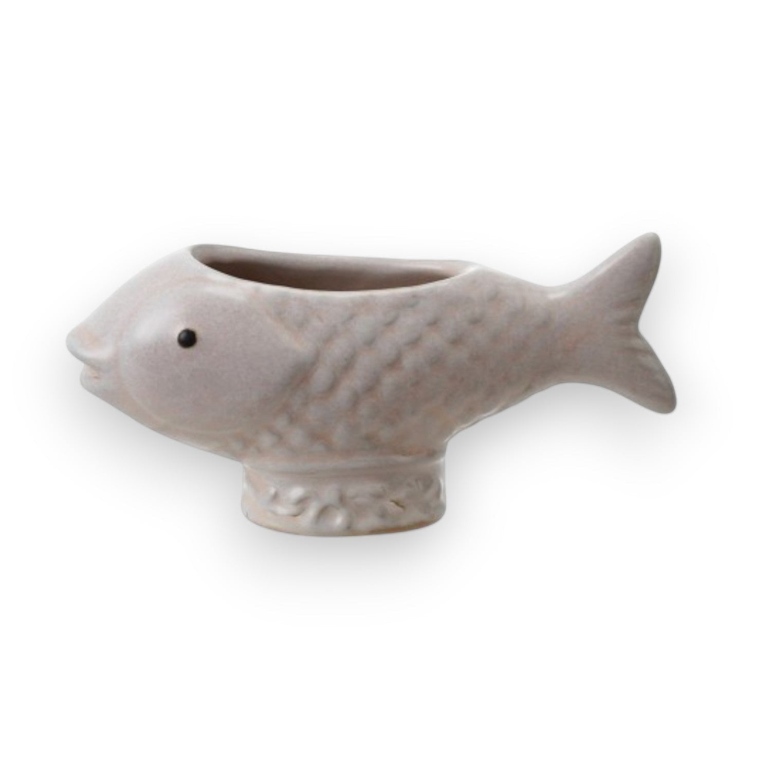 Stoneware Fish Shaped Container/Toothpick Holder - 4-1/2-in - Mellow Monkey