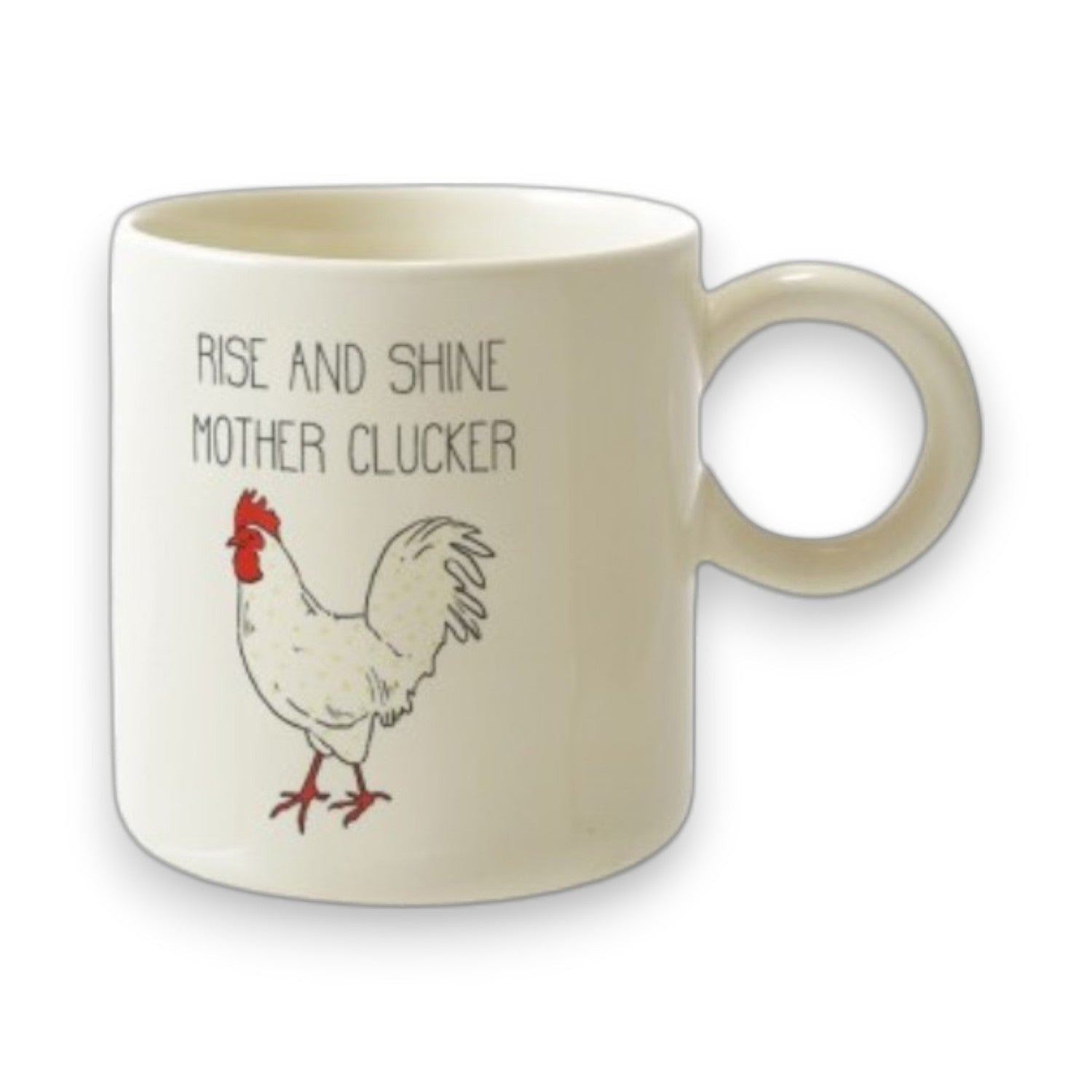 Stoneware Mug with Chicken and Saying - 15 oz. - Mellow Monkey