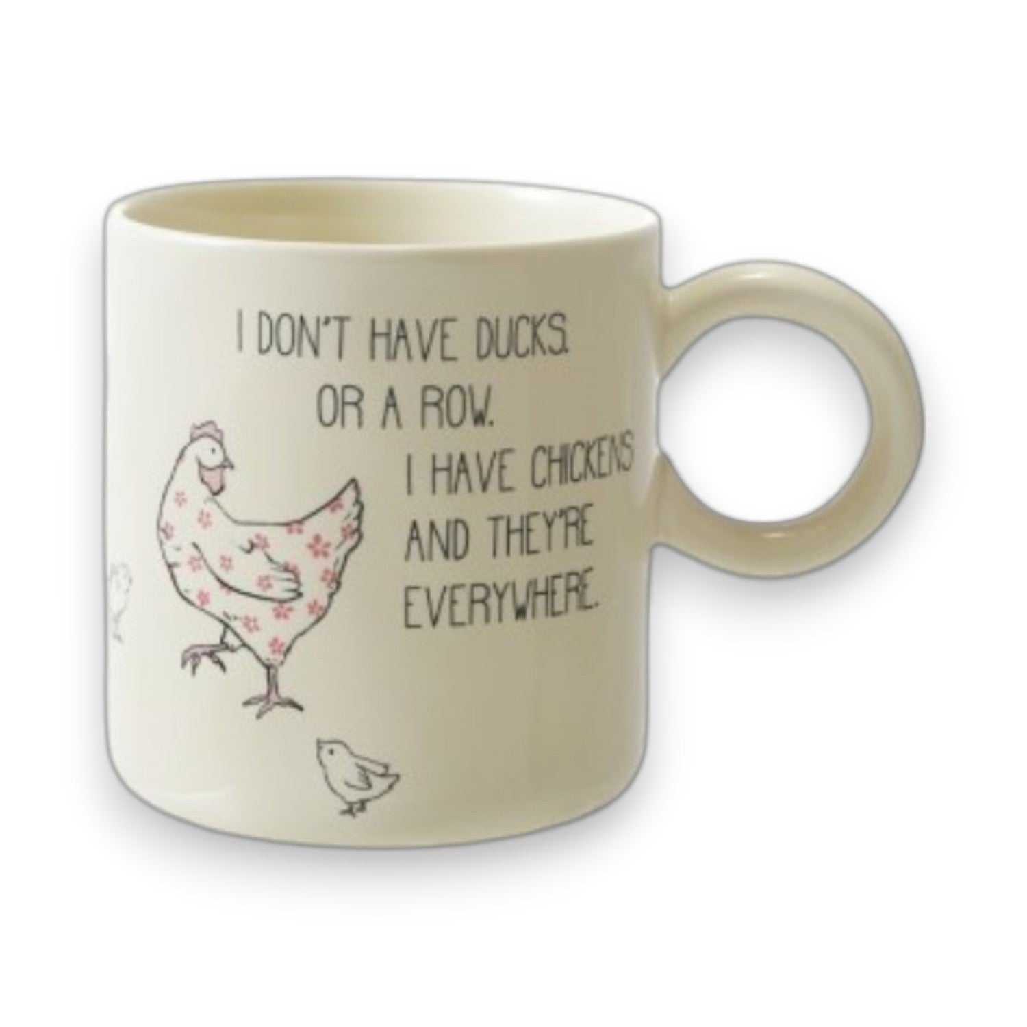 Stoneware Mug with Chicken and Saying - 15 oz. - Mellow Monkey