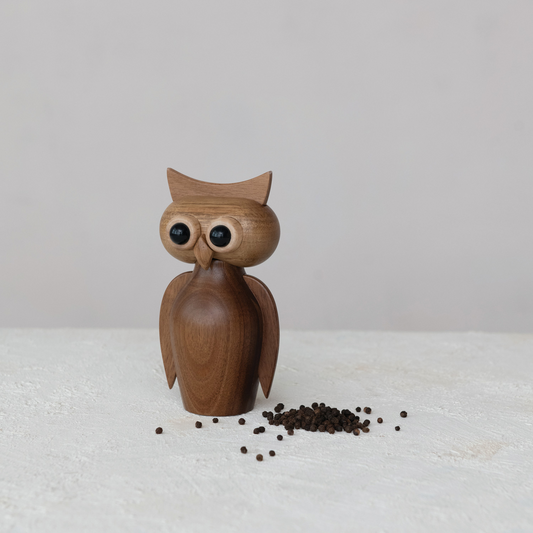 Acacia Wood Owl - Salt/Pepper Mill