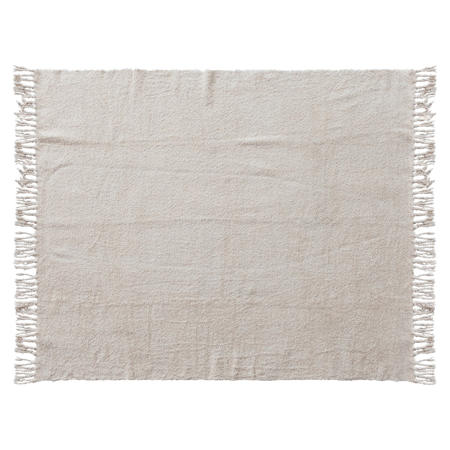 Cotton Chenille Throw with Fringe - 60-in - Mellow Monkey