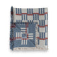 Woven Cotton Blend Jacquard Throw with Stripes/Block Pattern & Fringe - Mellow Monkey