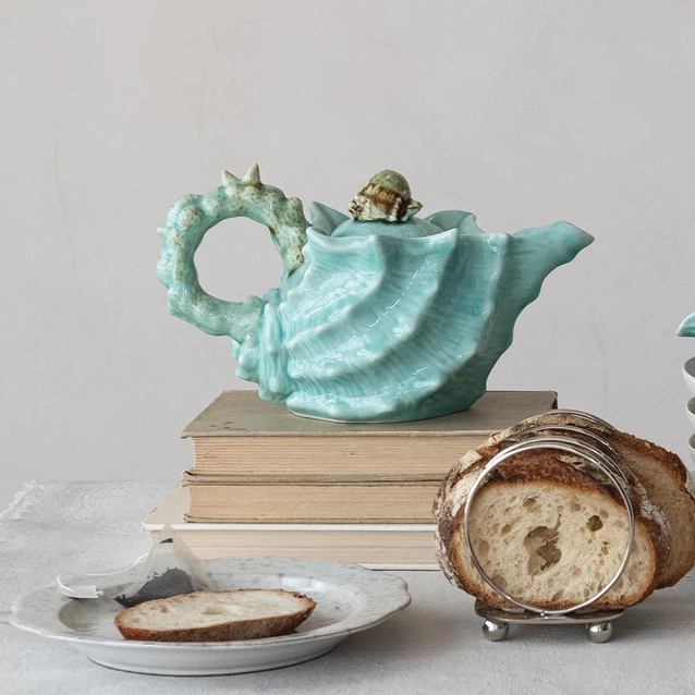 Shell Shaped Sugar Jar - 5-in - Mellow Monkey