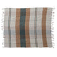Cotton Slub Striped Throw with Fringe - 60-in - Mellow Monkey