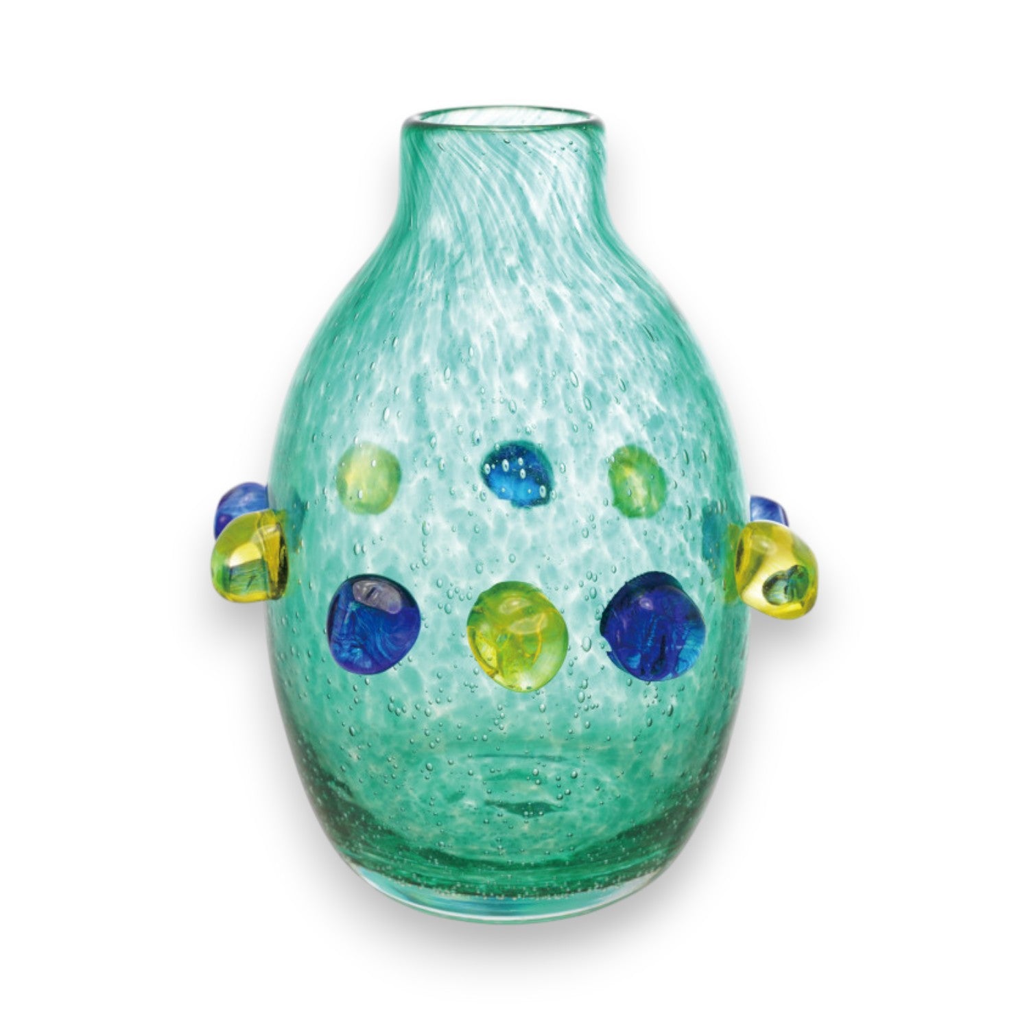 Hand-Blown Glass Vase with 3D Balls - 8-in - Mellow Monkey
