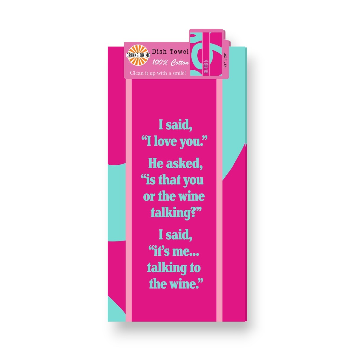 Wine Talking - Funny Cotton Dish Towel - Mellow Monkey