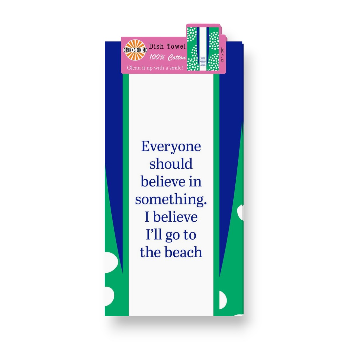 Go to The Beach - Funny Cotton Dish Towel - Mellow Monkey