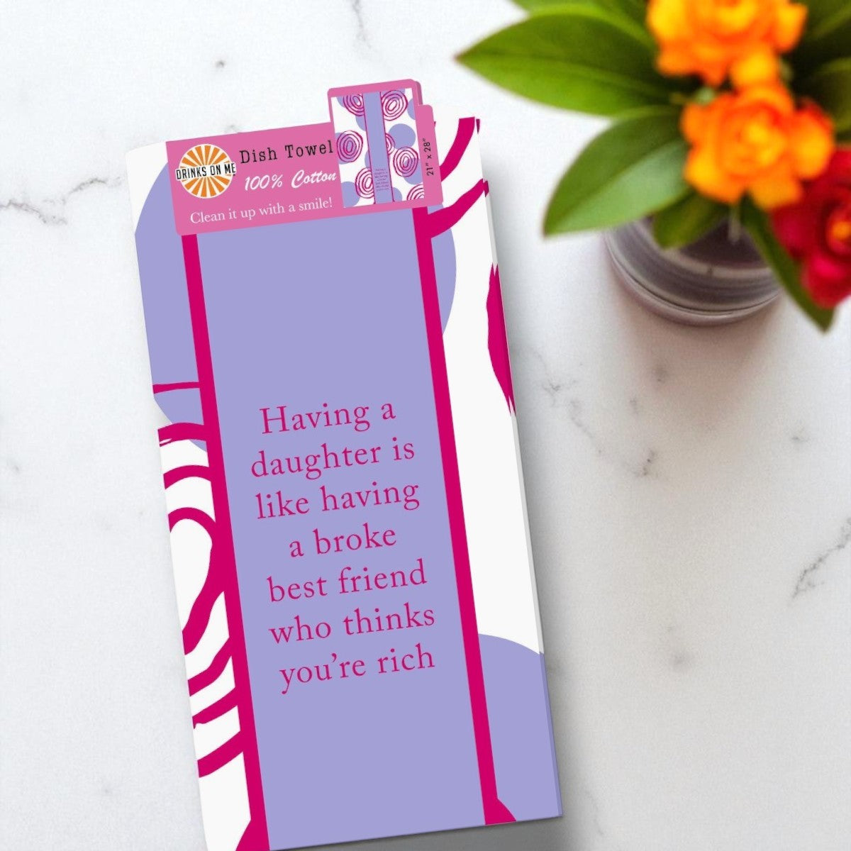 Broke Best Friend - Funny Cotton Dish Towel - Mellow Monkey