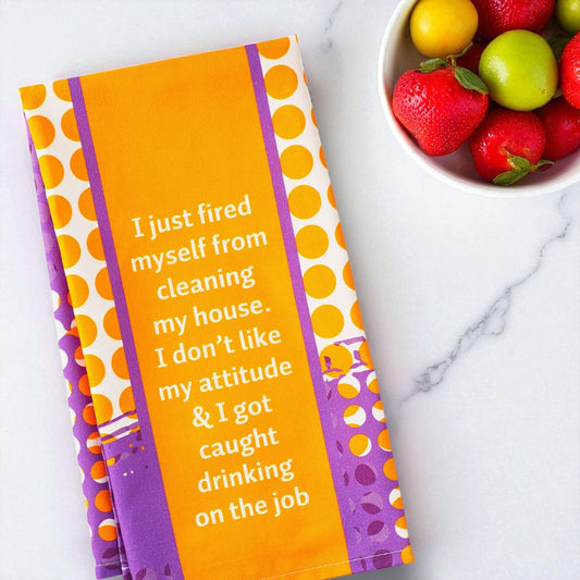 Fired - Funny Cotton Dish Towel - Mellow Monkey