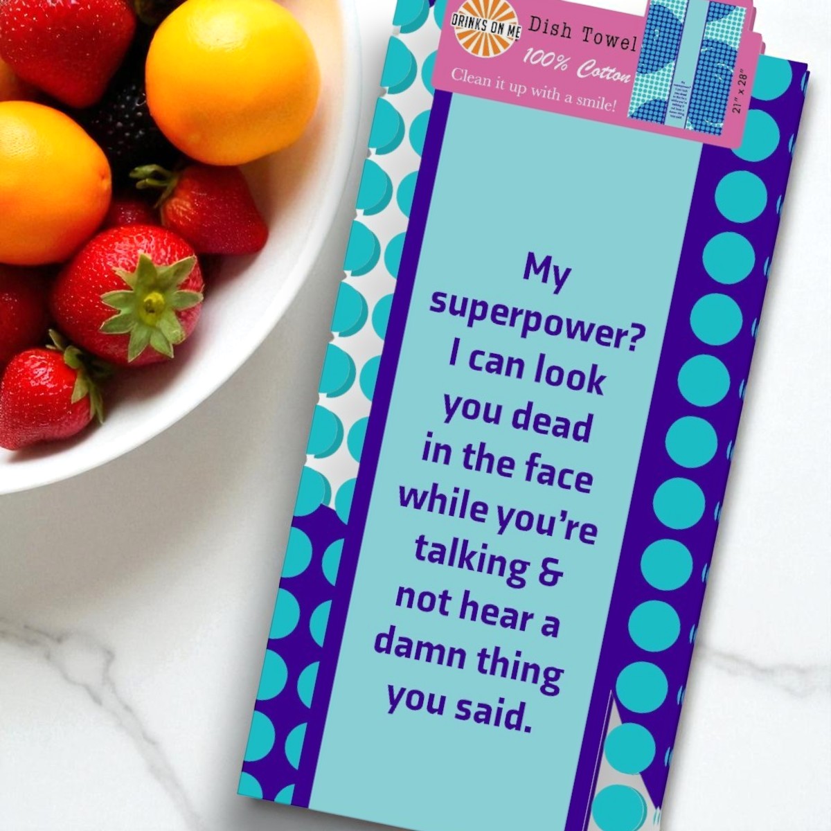 Superpower - Funny Cotton Dish Towel - Mellow Monkey