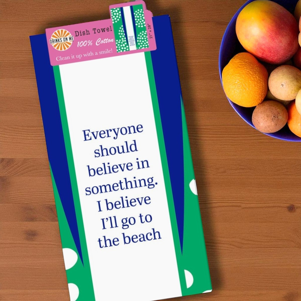 Go to The Beach - Funny Cotton Dish Towel - Mellow Monkey