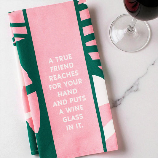 True Friend - Funny Cotton Dish Towel - Mellow Monkey