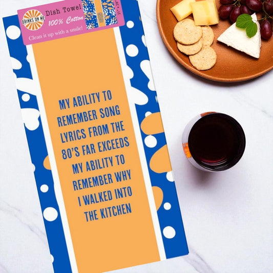 Song Lyrics - Funny Cotton Dish Towel - Mellow Monkey