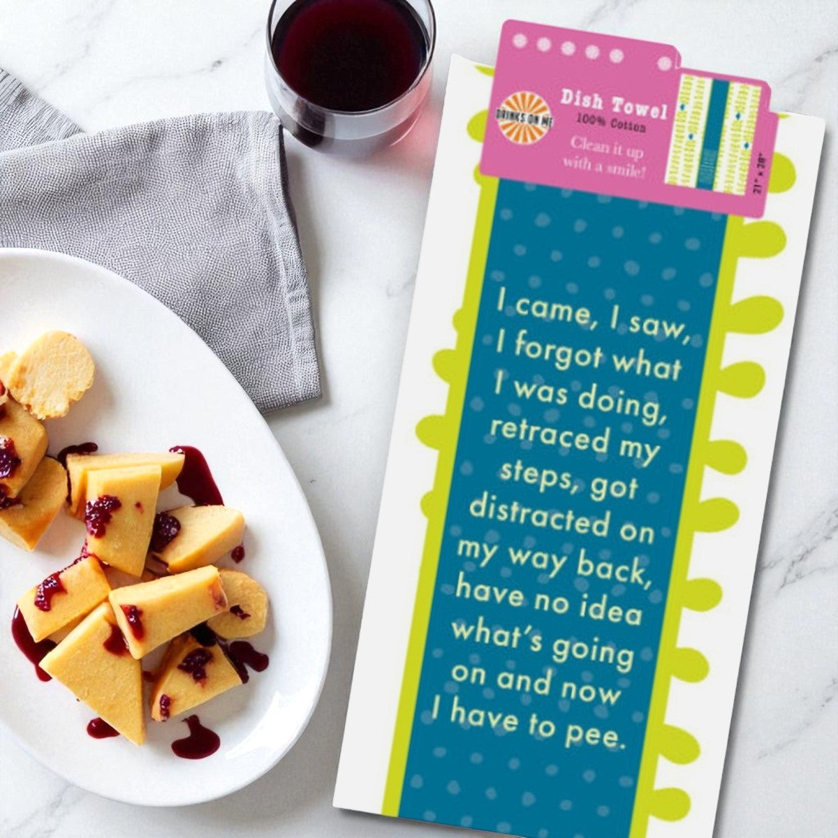 I Came, I Saw - Funny Cotton Dish Towel - Mellow Monkey