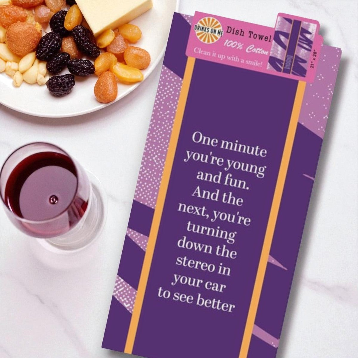 Young and Fun - Funny Cotton Dish Towel - Mellow Monkey