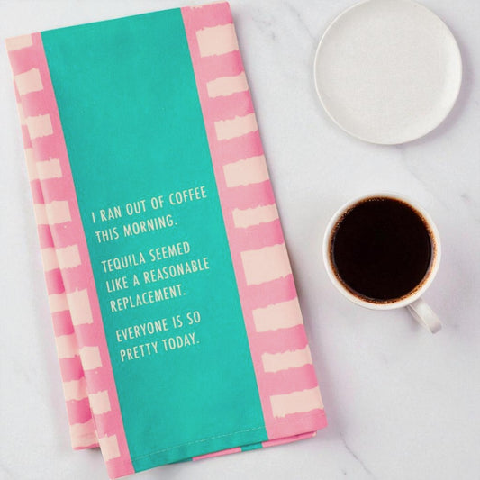 Ran Out Of Coffee - Funny Cotton Dish Towel - Mellow Monkey