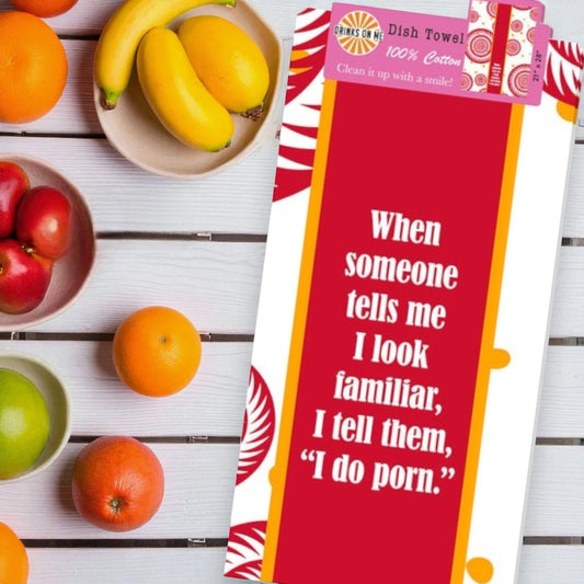 Porn - Funny Cotton Dish Towel - Mellow Monkey