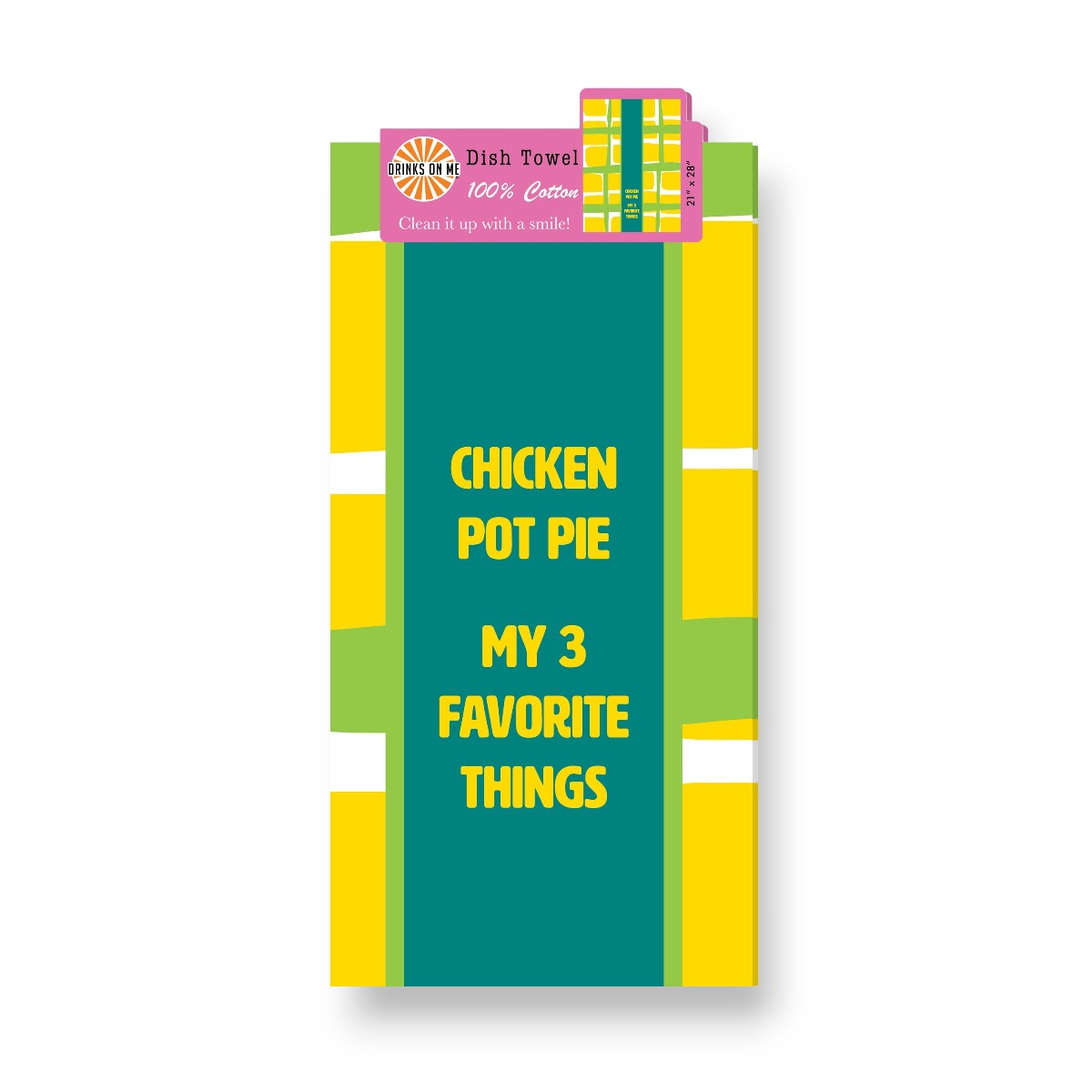 Chicken Pot Pie - Funny Cotton Dish Towel - Mellow Monkey