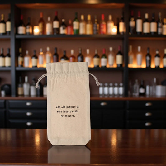 Canvas Wine Bag - Age and Glasses of Wine