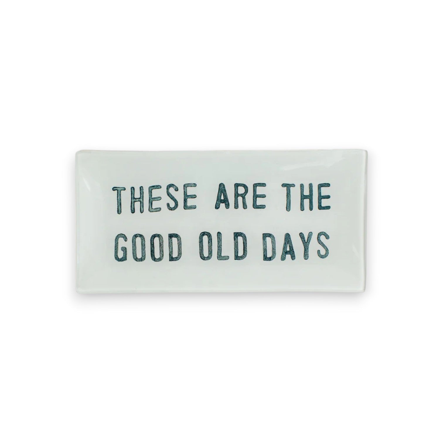 Small Rectangle Decoupage Plate - 8-1/2-in x 4-in - Good Old Days - Mellow Monkey
