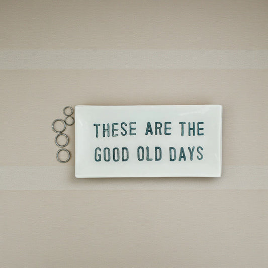 Small Rectangle Decoupage Plate - 8-1/2-in x 4-in - Good Old Days