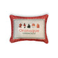 Gingham Christmas Hometown Pillow - Oronoque Connecticut - Red Piping - 19-in - Mellow Monkey