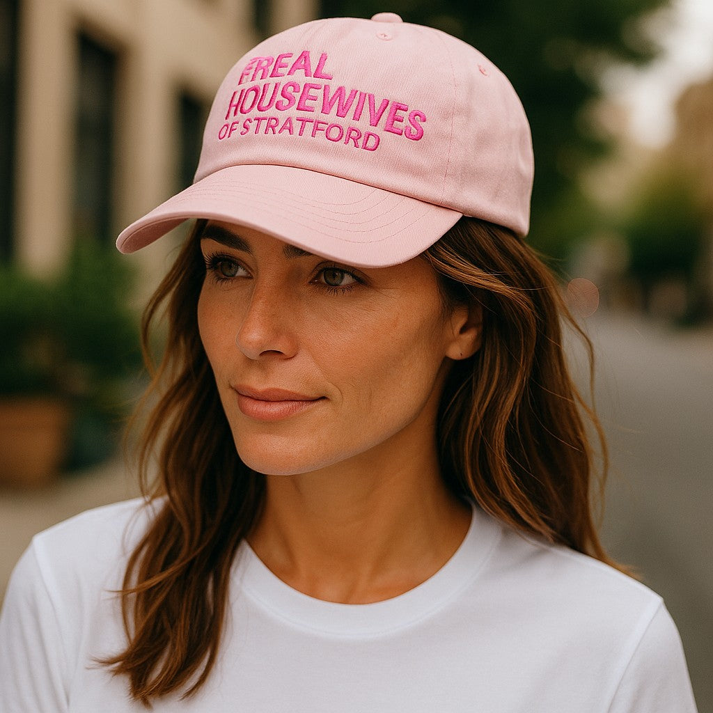 Real Housewives of Stratford Pink Embroidered Baseball Cap - Mellow Monkey