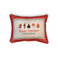 Gingham Christmas Hometown Pillow - East Haven Connecticut - Red Piping - 19-in - Mellow Monkey