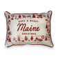 Have a Merry Christmas - Maine - Hometown Pillow - Scarlet Piping - 19-in - Mellow Monkey