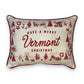 Have a Merry Christmas - Vermont - Hometown Pillow - Scarlet Piping - 19-in - Mellow Monkey