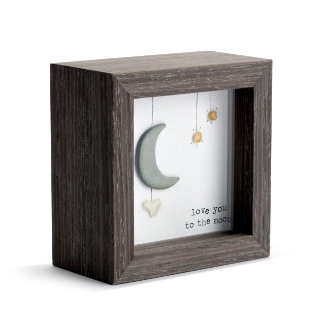 Love You to the Moon - Sharon Nowlan Shadow Box - 4 x 4 in - Mellow Monkey
