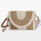 Mixed Striped Straw Clutch / Crossbody Bag
: Taupe