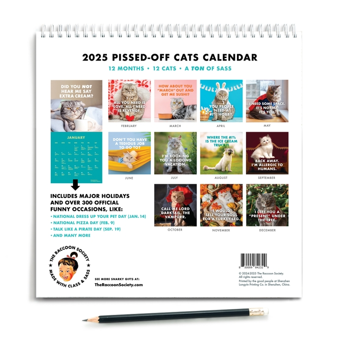 2025 Pissed-Off Cats Calendar - Mellow Monkey