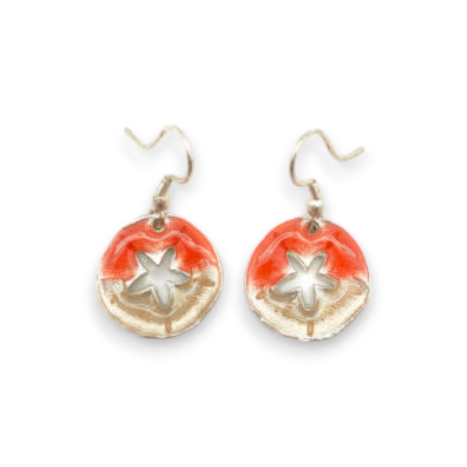 Pewter Earrings - Starfish Coral and Pearl - Mellow Monkey