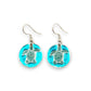 Pewter Earrings - Baby Sea Turtle with Aqua Enamel - Mellow Monkey