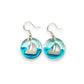 Pewter Earrings - Blue and Turquoise Enamel Sailboat Cutouts - Mellow Monkey