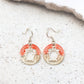 Pewter Earrings - Coral and Pearl Enamel Sea Turtle Cutouts - Mellow Monkey