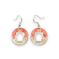 Pewter Earrings - Coral and Pearl Enamel Sea Turtle Cutouts - Mellow Monkey