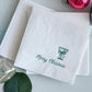 Merry Christmas Coup Glass & Bow Cocktail Napkins - Pack of 16 - Mellow Monkey