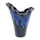 Blue Petal Crest - Porcelain Ceramic Vase - 5.5 x 3.5 x 7 in - Mellow Monkey