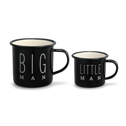 Big Man, Little Man - Enamel Camper Mug Set - Mellow Monkey