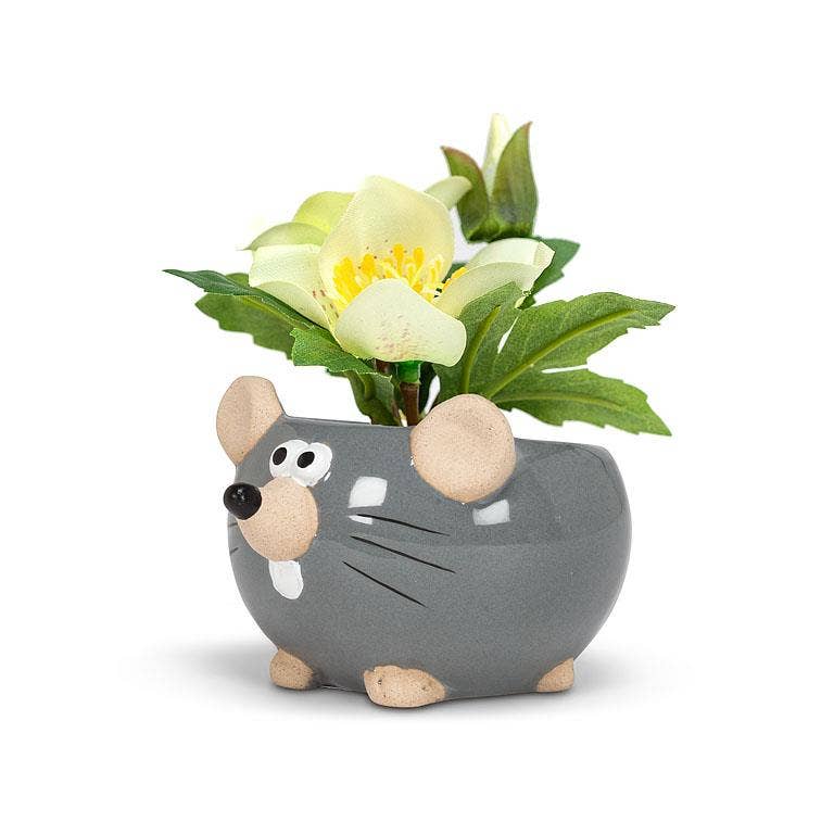 Mini Mouse Planter-Gray-2"H - Mellow Monkey
