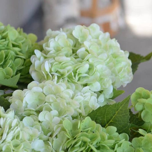 Realistic Real Touch Artificial Hydrangea Stem - White - 18-in