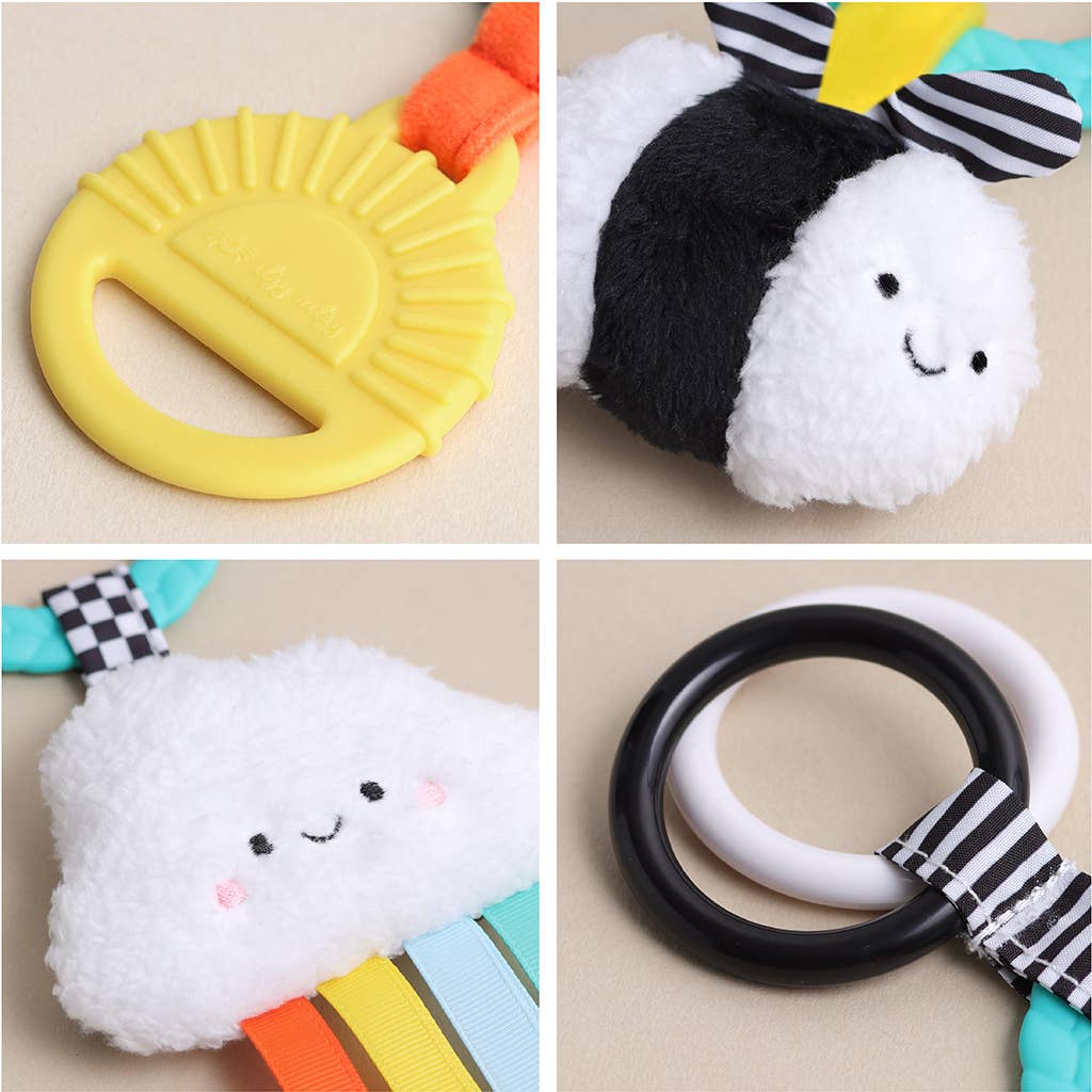 Bitzy Busy Ring™ Teething Activity Toy - High Contrast - Mellow Monkey