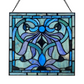 Ilsa Blue, Purple, and Green Stained Glass Window Pane - 12-in - Mellow Monkey
