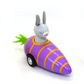 Easter Bunny in Carrot Pull Back Car - Mellow Monkey