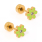 Screwback Stud Earrings - Alli Neon Green - Mellow Monkey